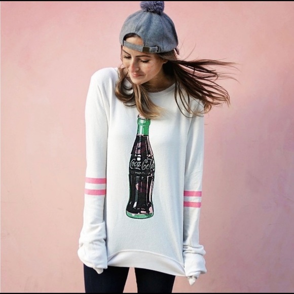 Wildfox Coca Cola Lip Tease Jumper Pullover Sweater in white with coke bottle XS - Picture 15 of 15